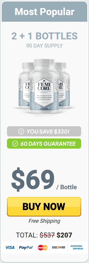 FemiCore three bottle package