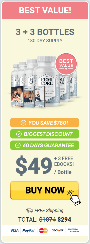 FemiCore six bottle package best value offer