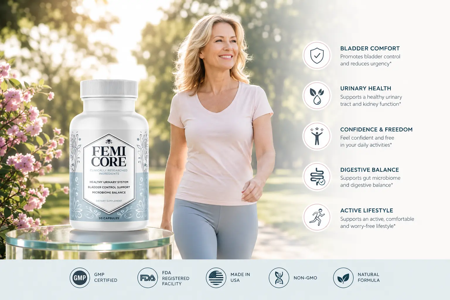 Benefits of FemiCore for urinary comfort and bladder wellness