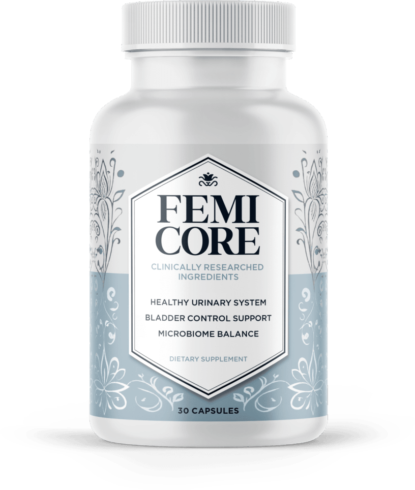FemiCore urinary wellness supplement bottle for bladder comfort and urinary health support